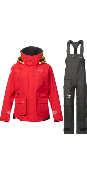 2026 Musto Mujer Chaqueta Y Pantalón BR1 Traje De Vela 2.0 82405B - Rojo / Black